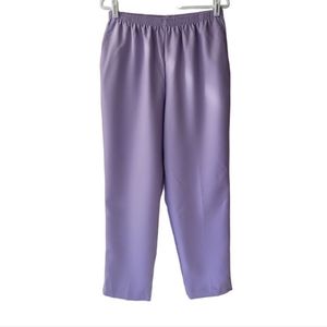Alfred Dunner Size 16 Lavender Polyester Two Pocket Pull On Pants 27in Inseam